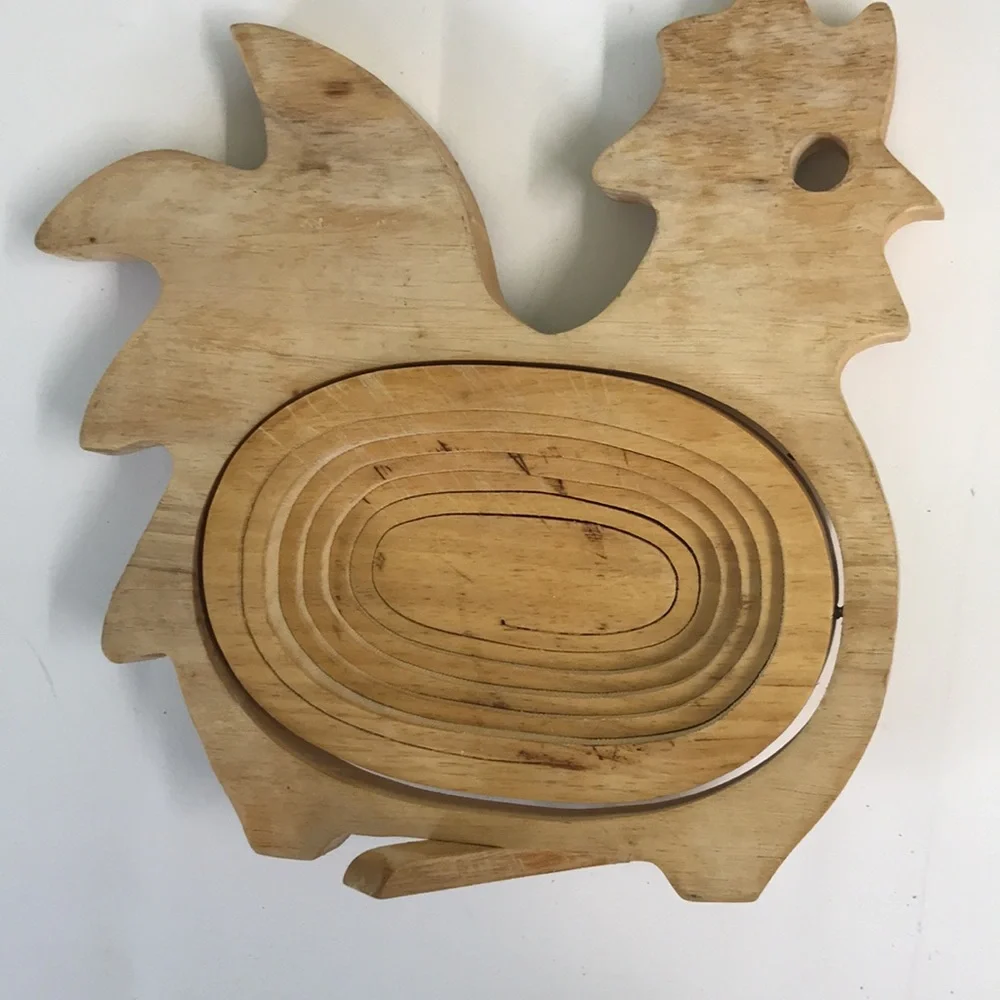Wooden Rooster Hot-plate/Art décor Basket - Picture 6 of 9